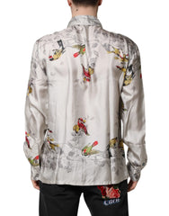 Dolce & Gabbana Multicolor Silk Printed Button Down Shirt - Shirts