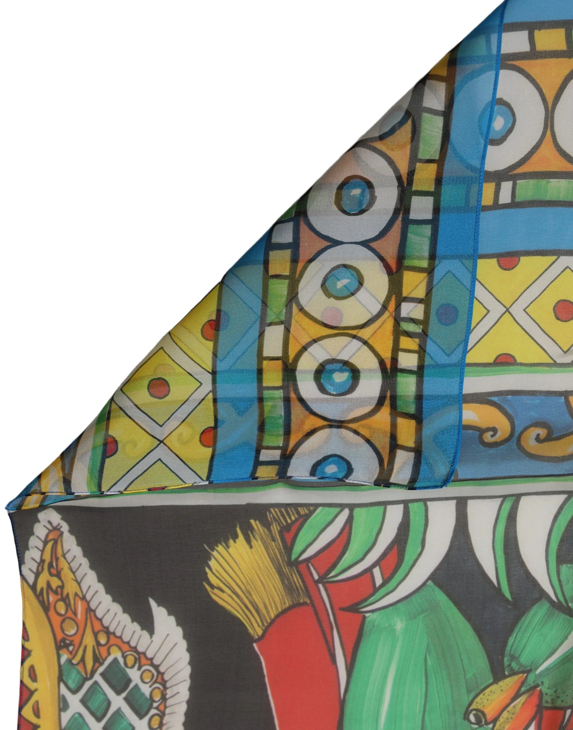 Dolce & Gabbana Multicolor Silk Printed Shawl Stole Scarf