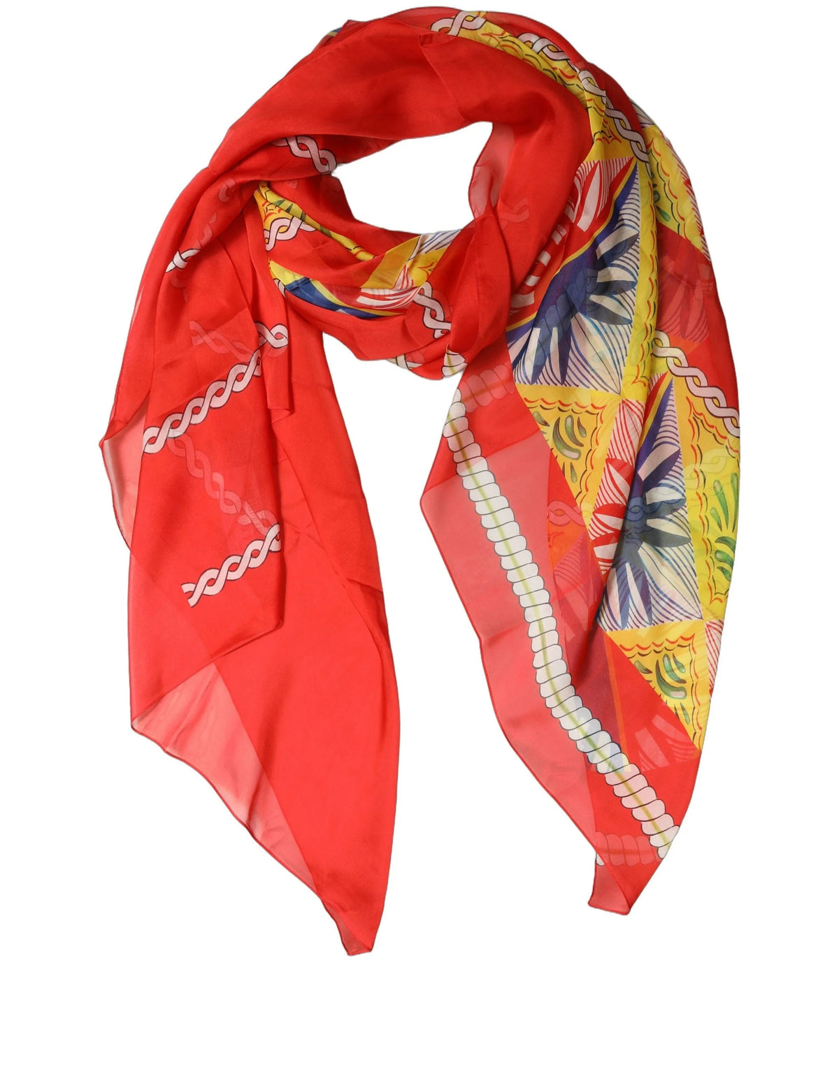 Dolce & Gabbana Multicolor Silk Printed Shawl Stole Scarf