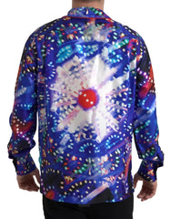 Dolce & Gabbana Multicolor Silk Psychedelic Print Men Pajama Shirt - IT40 | M - Pajamas