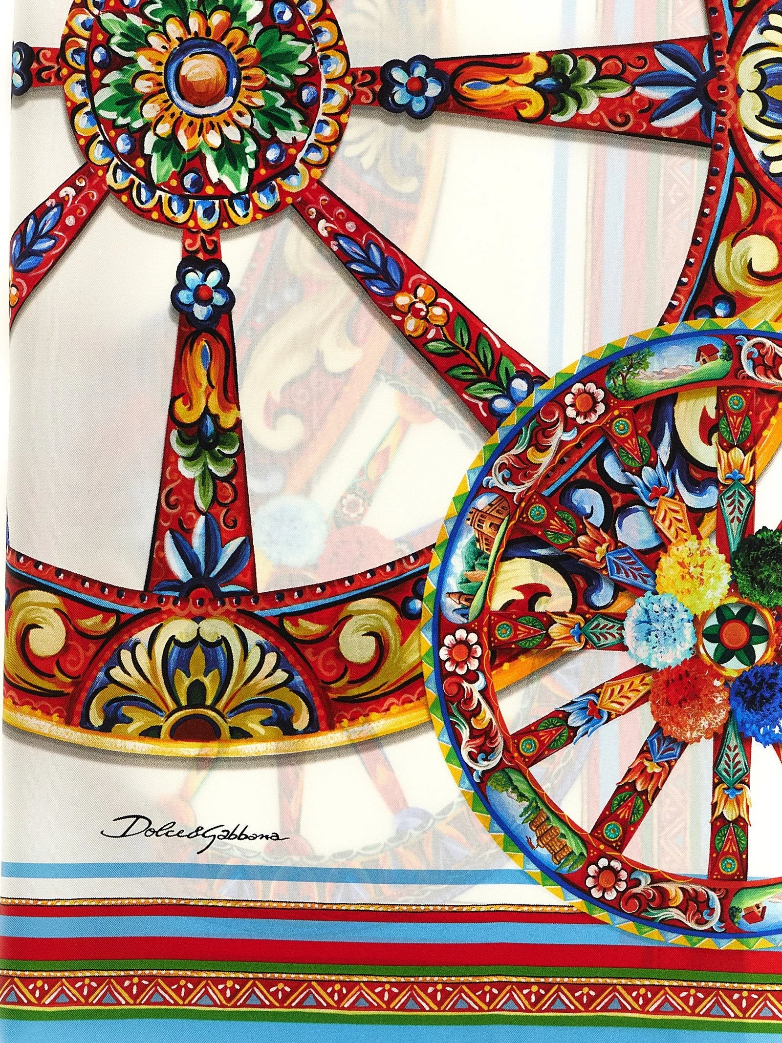 Hodvábny šál Dolce & Gabbana s viacfarebným vzorom