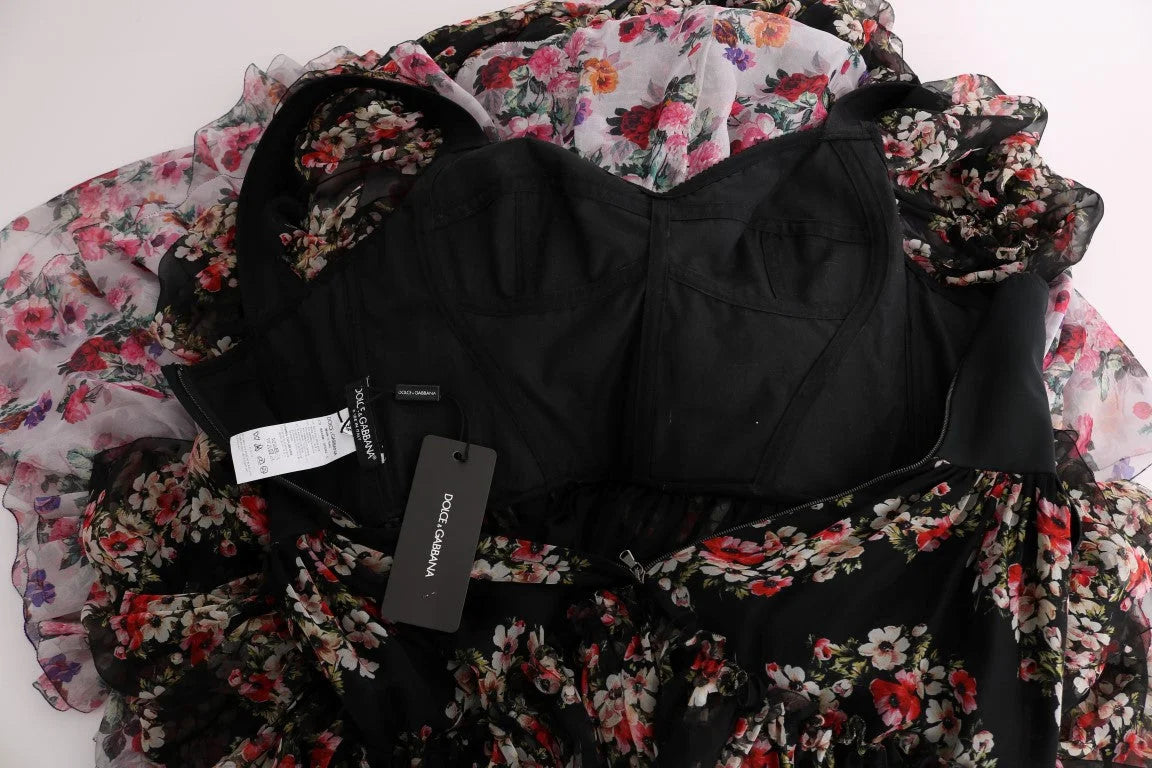 Dolce & Gabbana Multicolor Silk Stretch Floral Shift Long Dress - IT36 | XS - Dresses