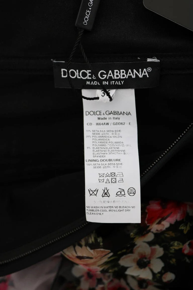 Dolce & Gabbana Multicolor Silk Stretch Floral Shift Long Dress - IT36 | XS - Dresses