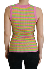 Dolce & Gabbana Multicolor Silk Vest Pullover Tank Top - Tank Tops