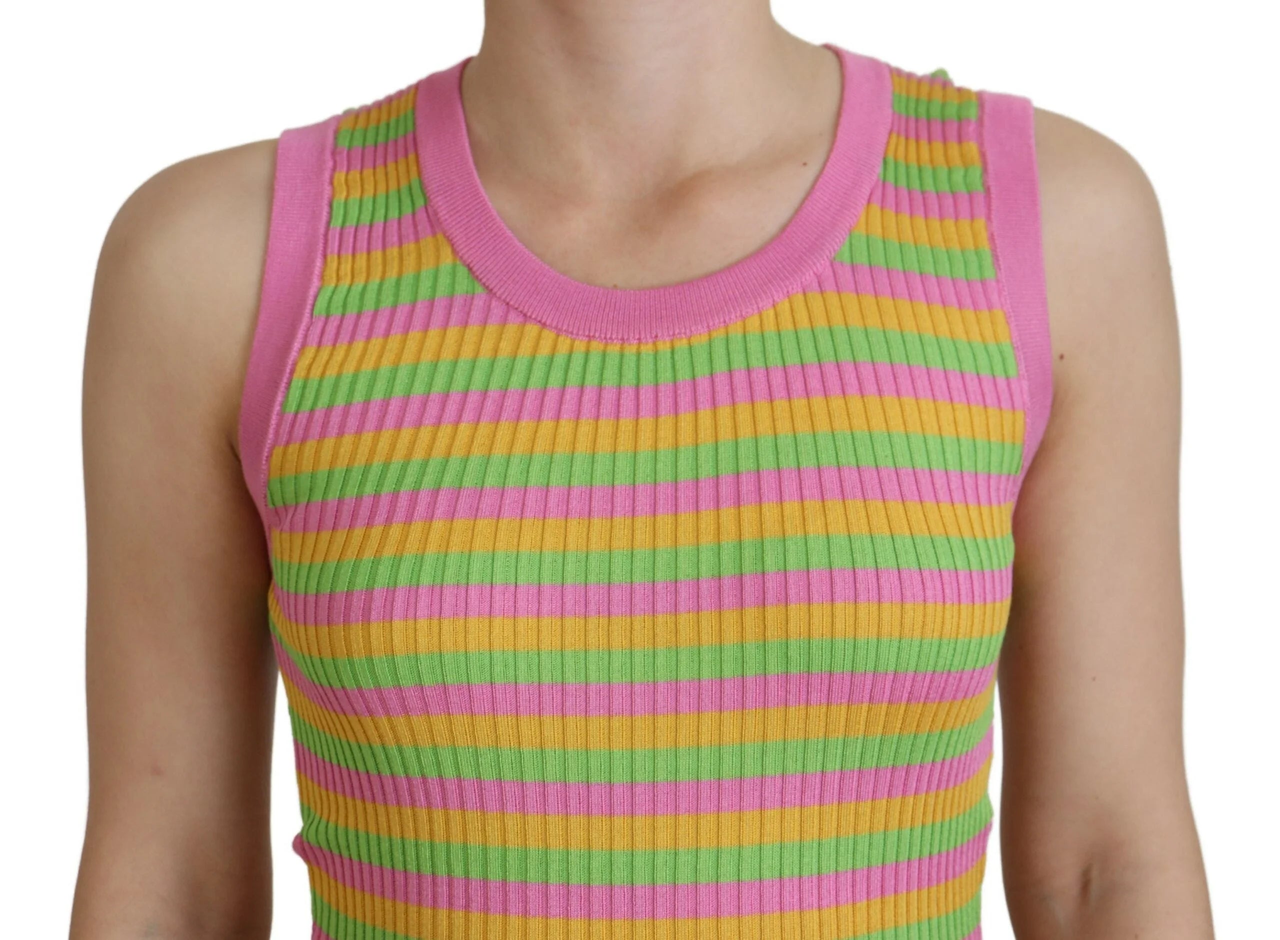 Dolce & Gabbana Multicolor Silk Vest Pullover Tank Top - Tank Tops