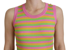 Dolce & Gabbana Multicolor Silk Vest Pullover Tank Top - Tank Tops