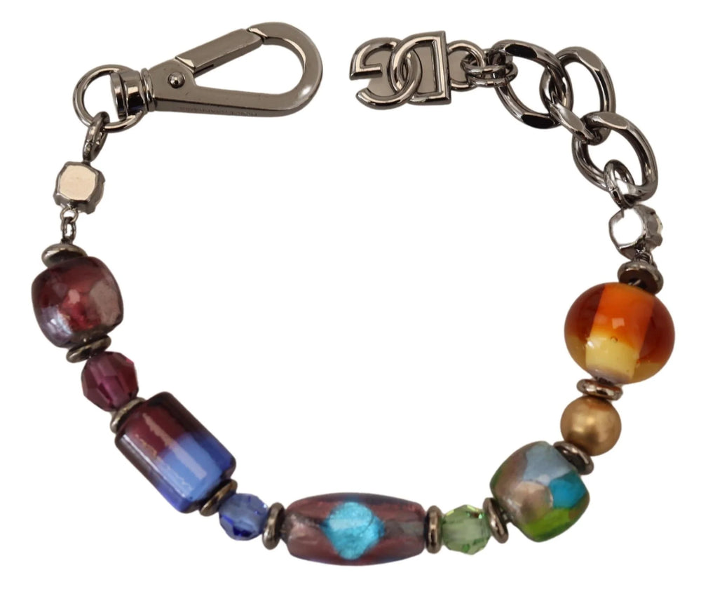 Dolce & Gabbana multicolor Silver Chain Brass Beaded Lobster Clasp Bracelet - Bracelets