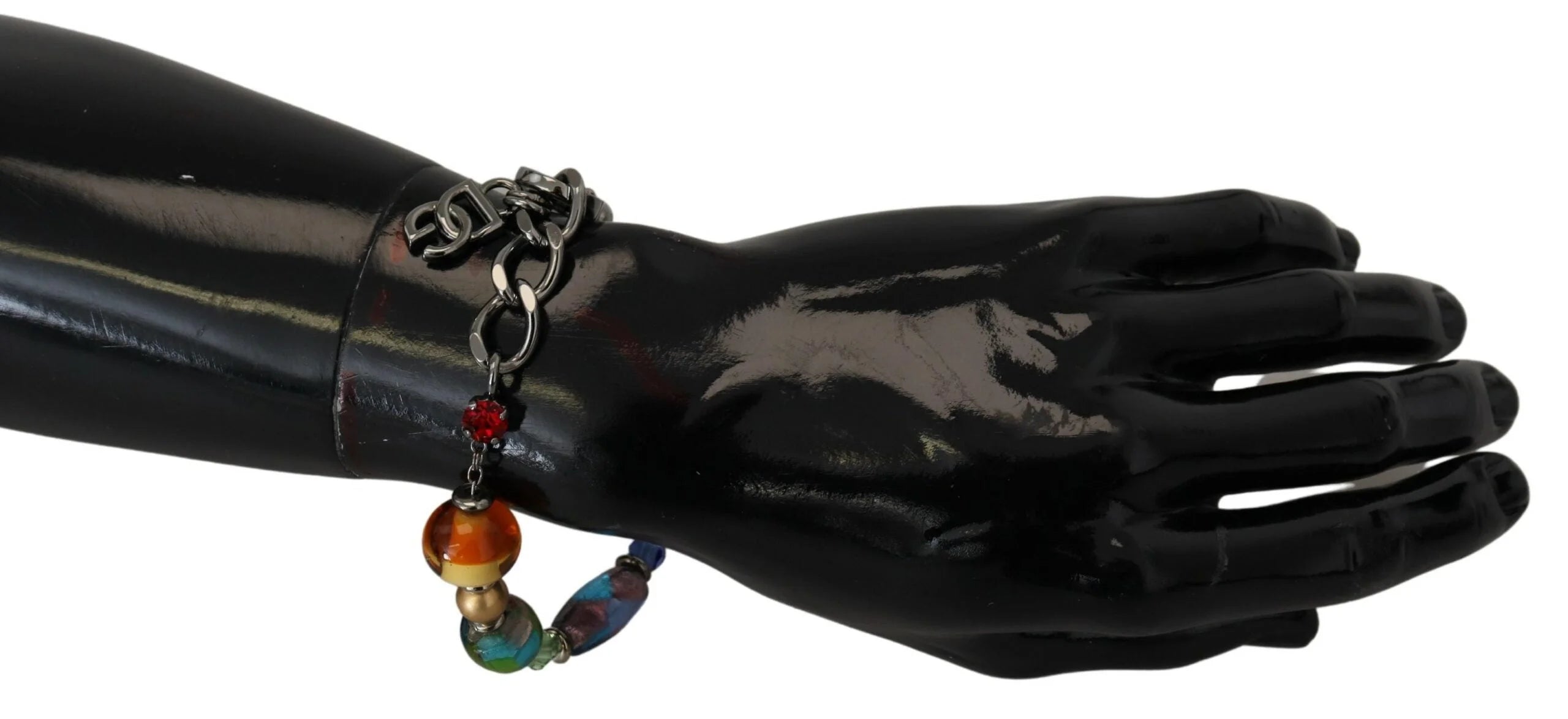 Dolce & Gabbana multicolor Silver Chain Brass Beaded Lobster Clasp Bracelet - Bracelets