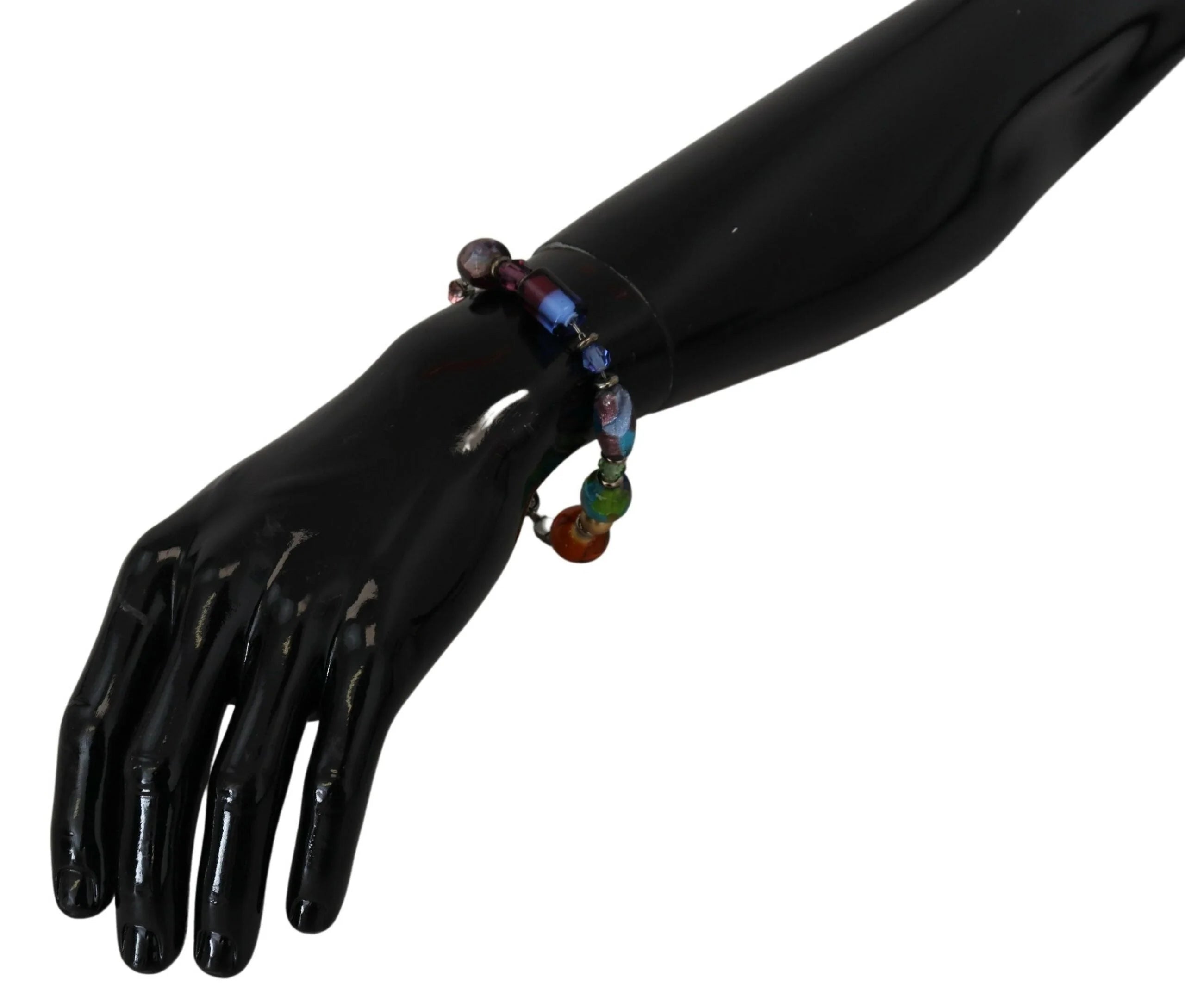 Dolce & Gabbana multicolor Silver Chain Brass Beaded Lobster Clasp Bracelet - Bracelets