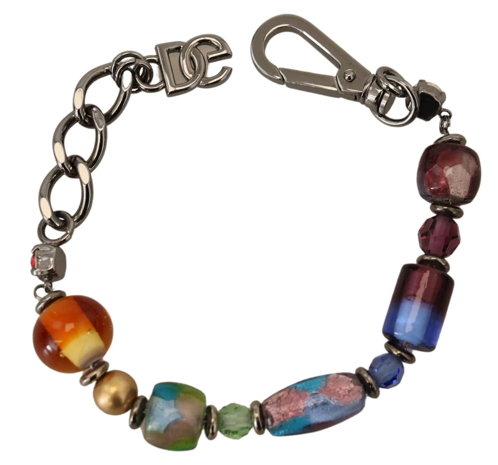 Dolce & Gabbana multicolor Silver Chain Brass Beaded Lobster Clasp Bracelet - Bracelets