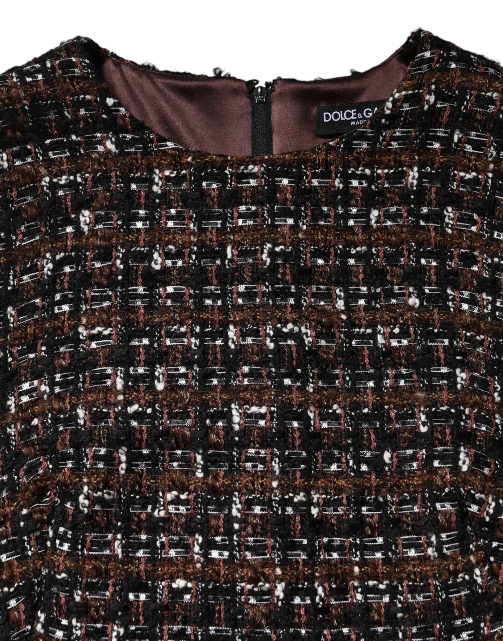 Dolce & Gabbana Multicolor Sleeveless Mini Tweed A-line Dress - IT38 | XS - Dresses