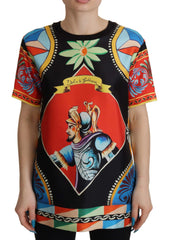 Dolce & Gabbana Multicolor Soldier Carretto Silk Top T-shirt - IT36 | XS - T-Shirts