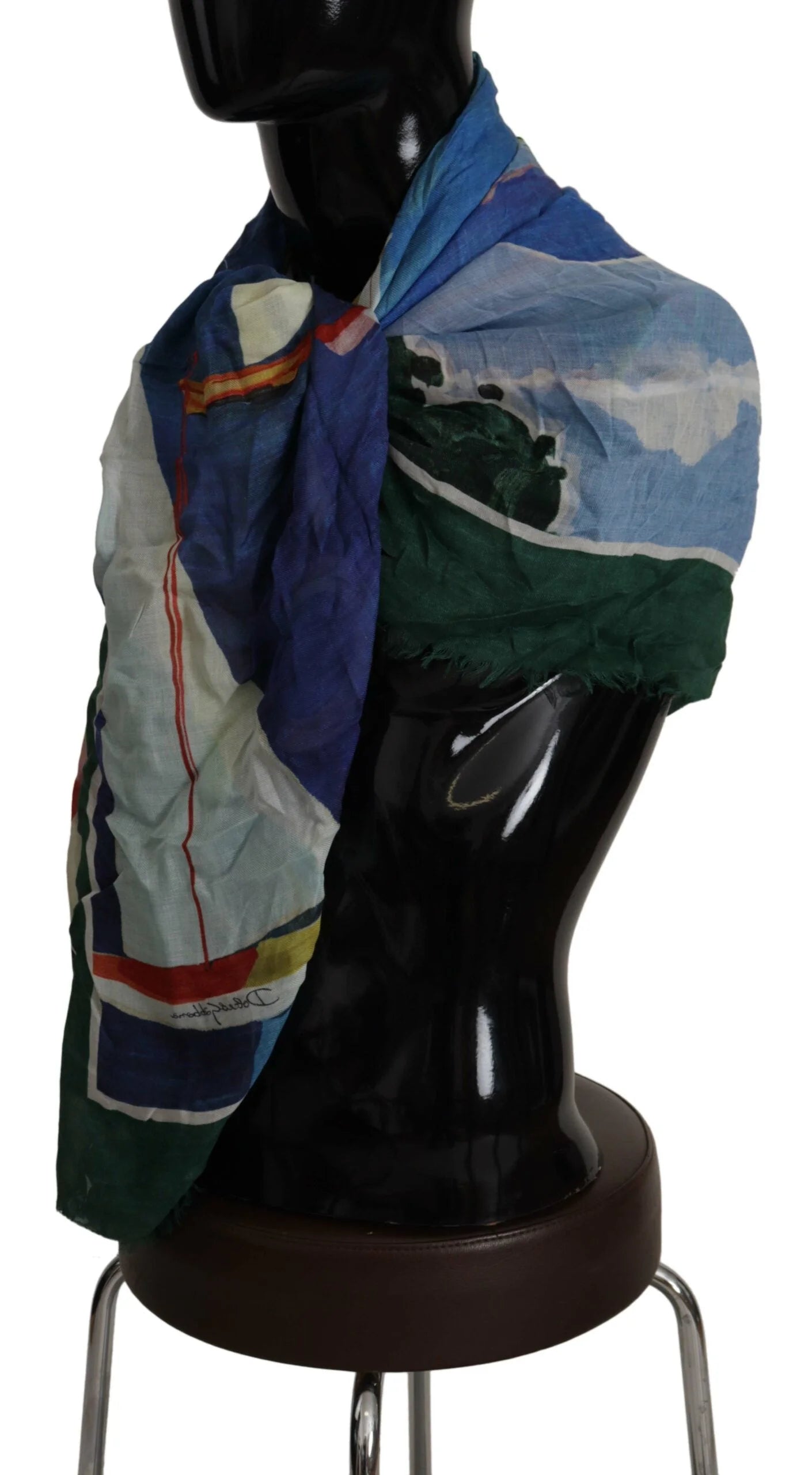 Dolce & Gabbana Multicolor Sorrento DG Shawl Fringe Scarf - Scarves & Shawls