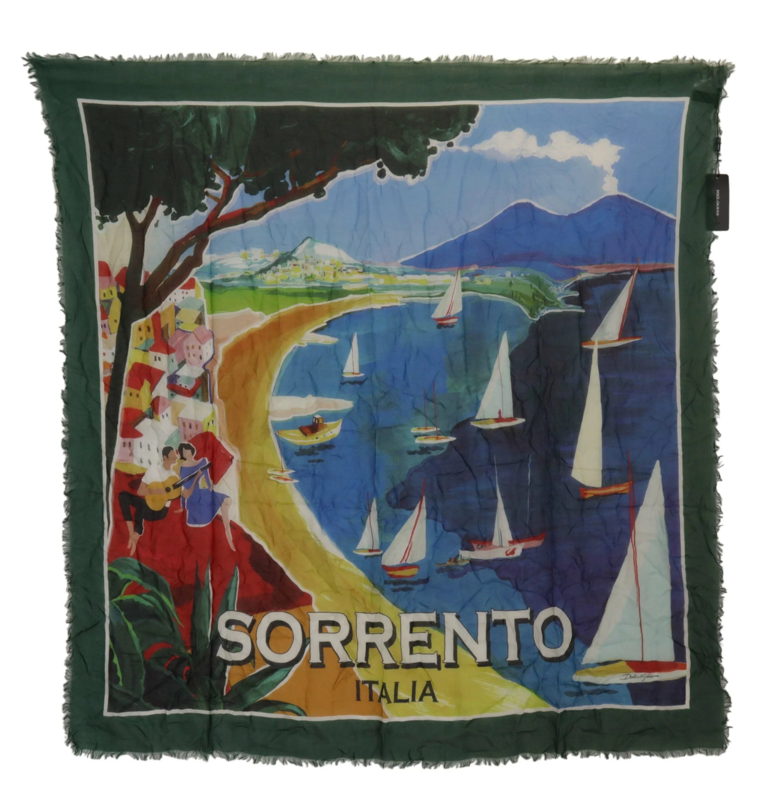 Dolce & Gabbana Multicolor Sorrento DG Shawl Fringe Scarf - Scarves & Shawls