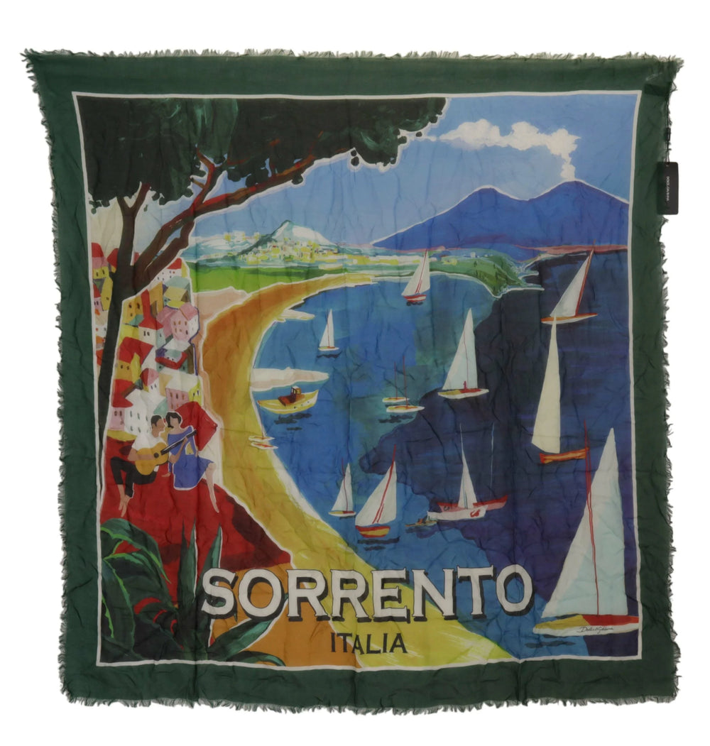 Dolce & Gabbana Multicolor Sorrento DG Shawl Fringe Scarf - Scarves & Shawls