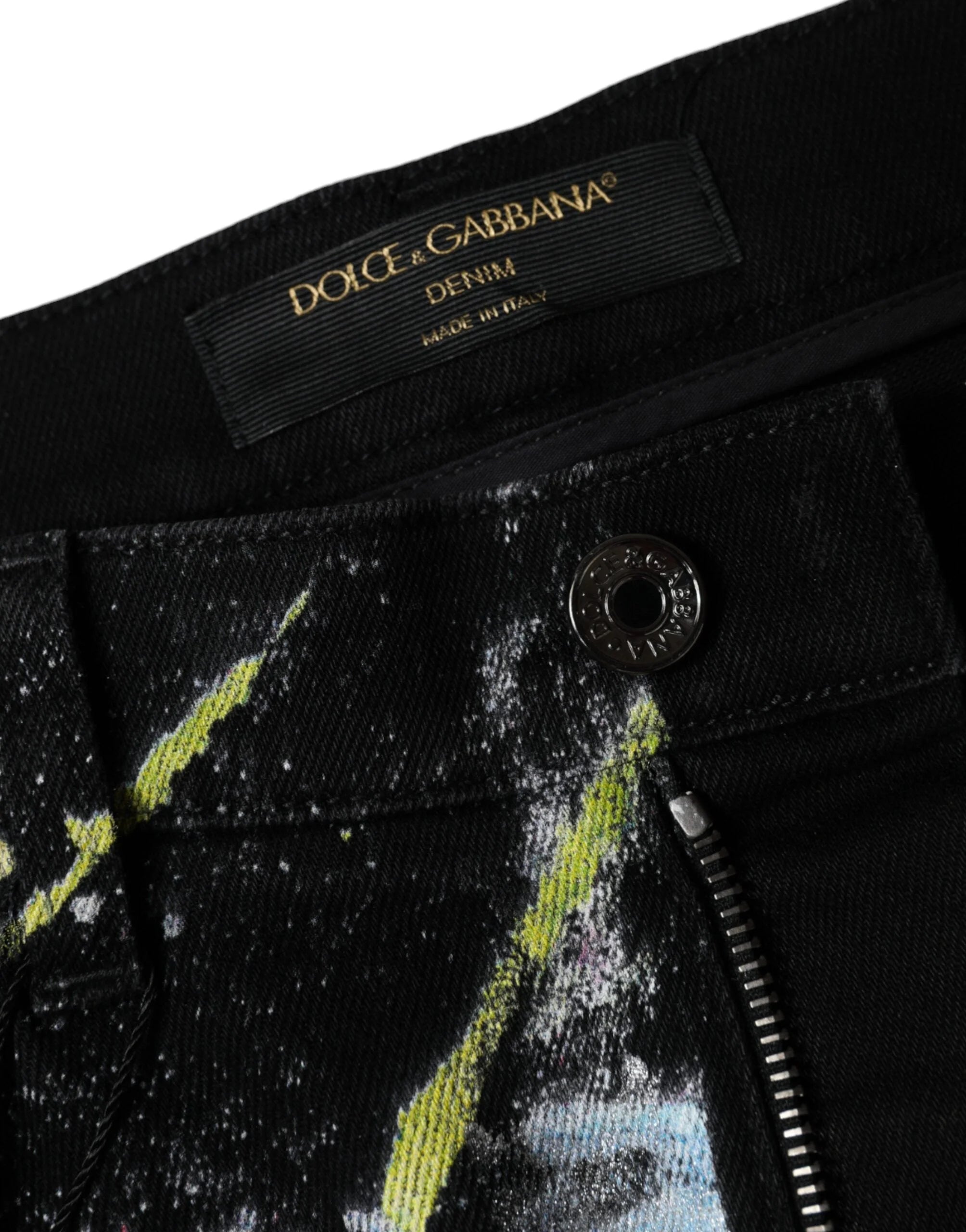 Dolce & Gabbana Multicolor Splatter Paint Cotton Skinny Denim Jeans - IT44 | L - Jeans