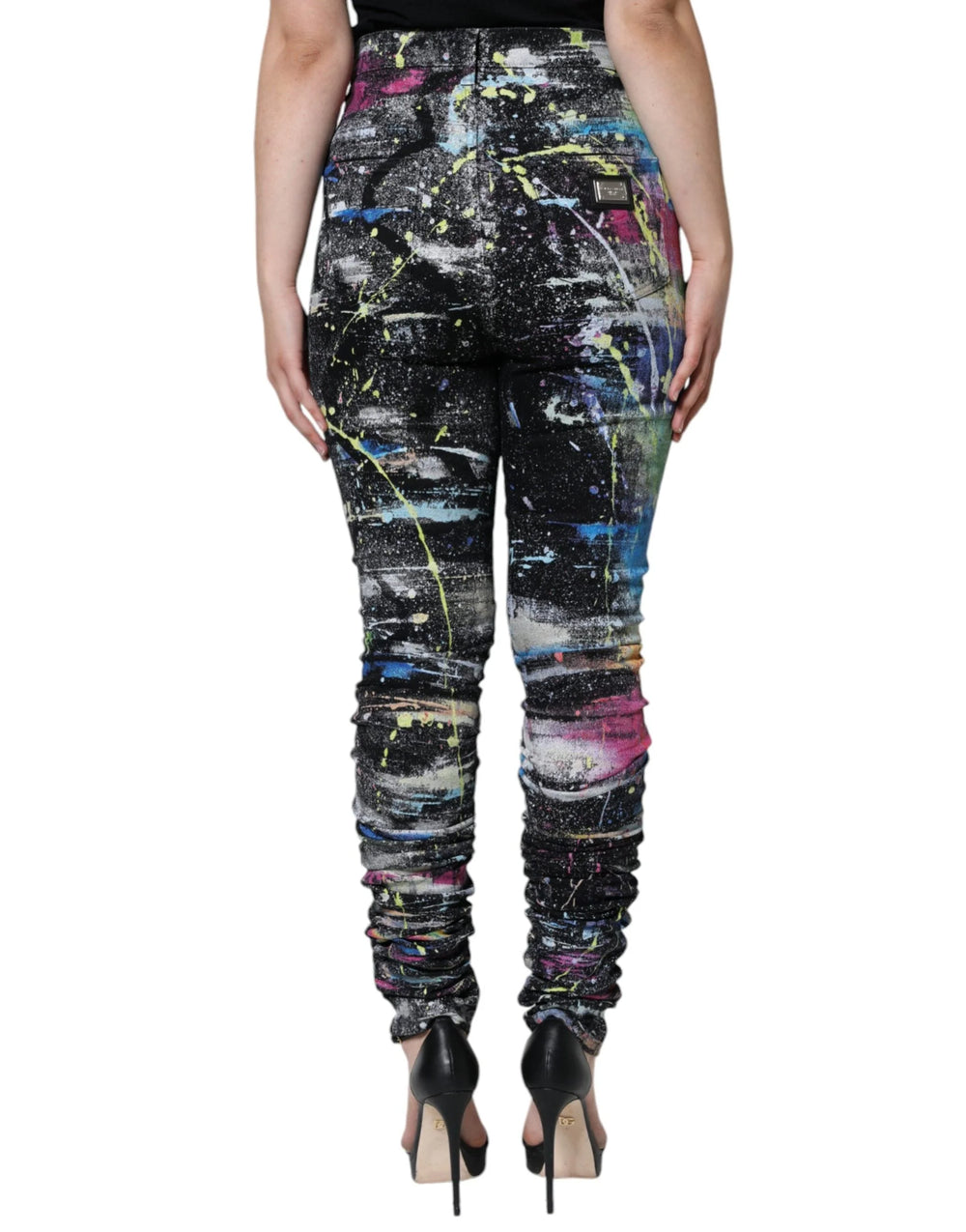 Dolce & Gabbana Multicolor Splatter Paint Cotton Skinny Denim Jeans - IT44 | L - Jeans