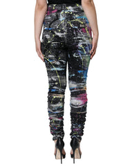 Dolce & Gabbana Multicolor Splatter Paint Cotton Skinny Denim Jeans - IT44 | L - Jeans