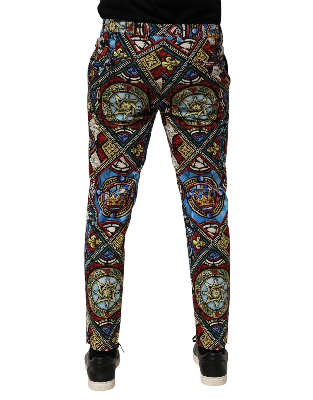 Dolce & Gabbana Multicolor Stained Glass Window Style Print Men Pants - Chinos