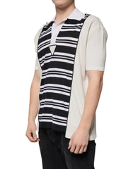 Dolce & Gabbana Multicolor Stripe Collared Polo T-shirt - IT48 | M - Polos