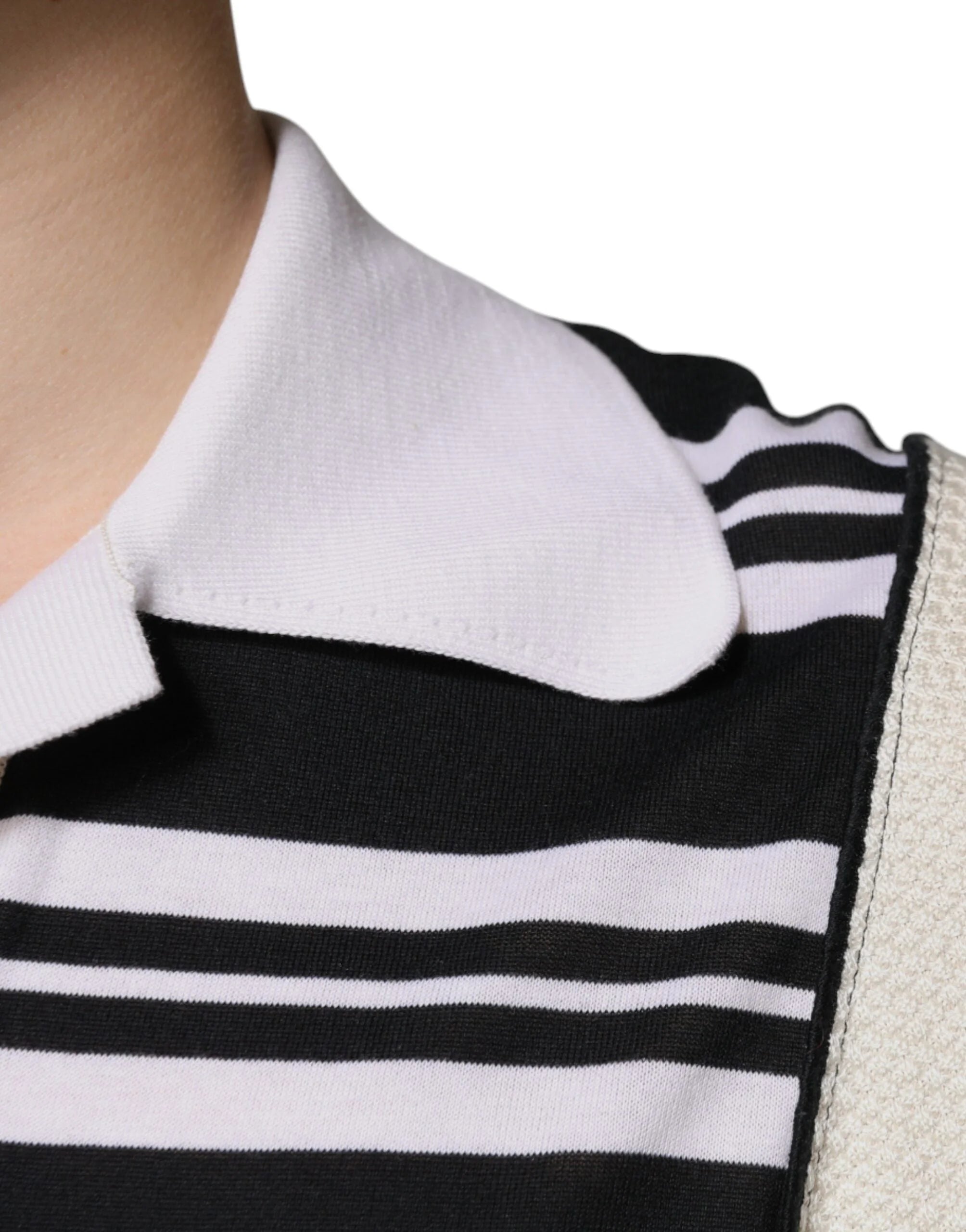 Dolce & Gabbana Multicolor Stripe Collared Polo T-shirt - IT48 | M - Polos
