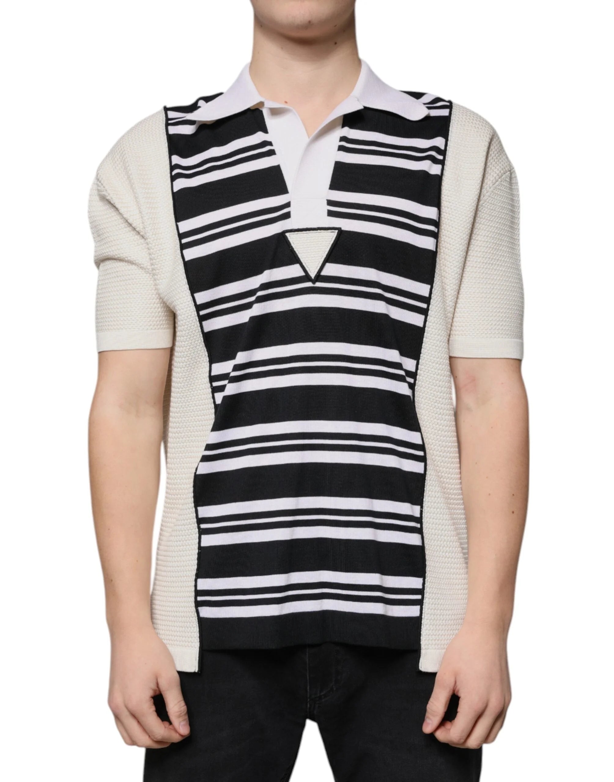 Dolce & Gabbana Multicolor Stripe Collared Polo T-shirt - IT48 | M - Polos
