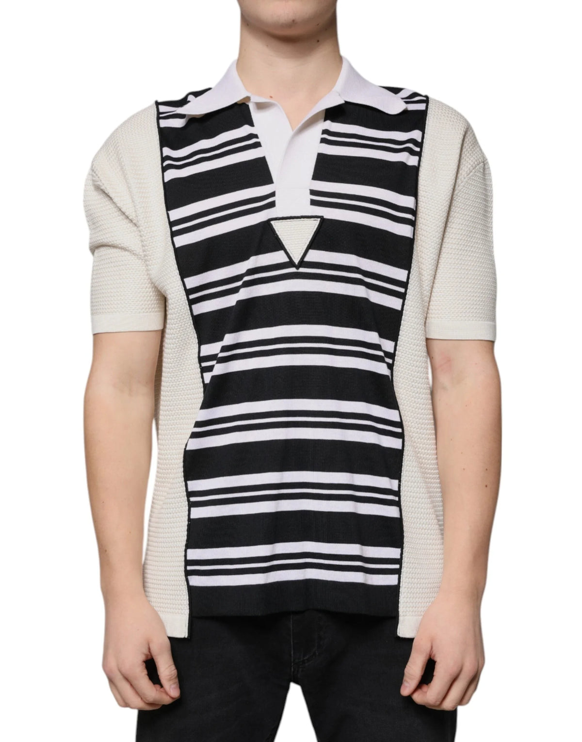Dolce & Gabbana Multicolor Stripe Collared Polo T-shirt - IT48 | M - Polos