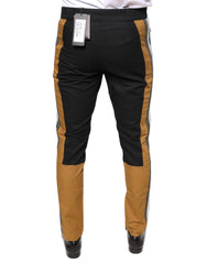 Dolce & Gabbana Multicolor Stripe Skinny Cotton Pants - Trousers