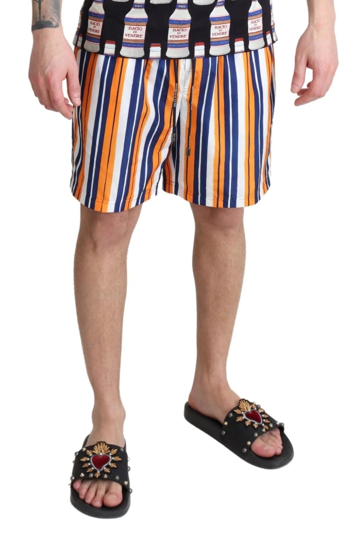 Dolce & Gabbana Multicolor Striped Beachwear Swimshorts - IT4 | S - Swim Boxers