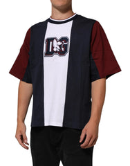 Dolce & Gabbana Multicolor Striped Cotton Men Crew Neck T-shirt - M