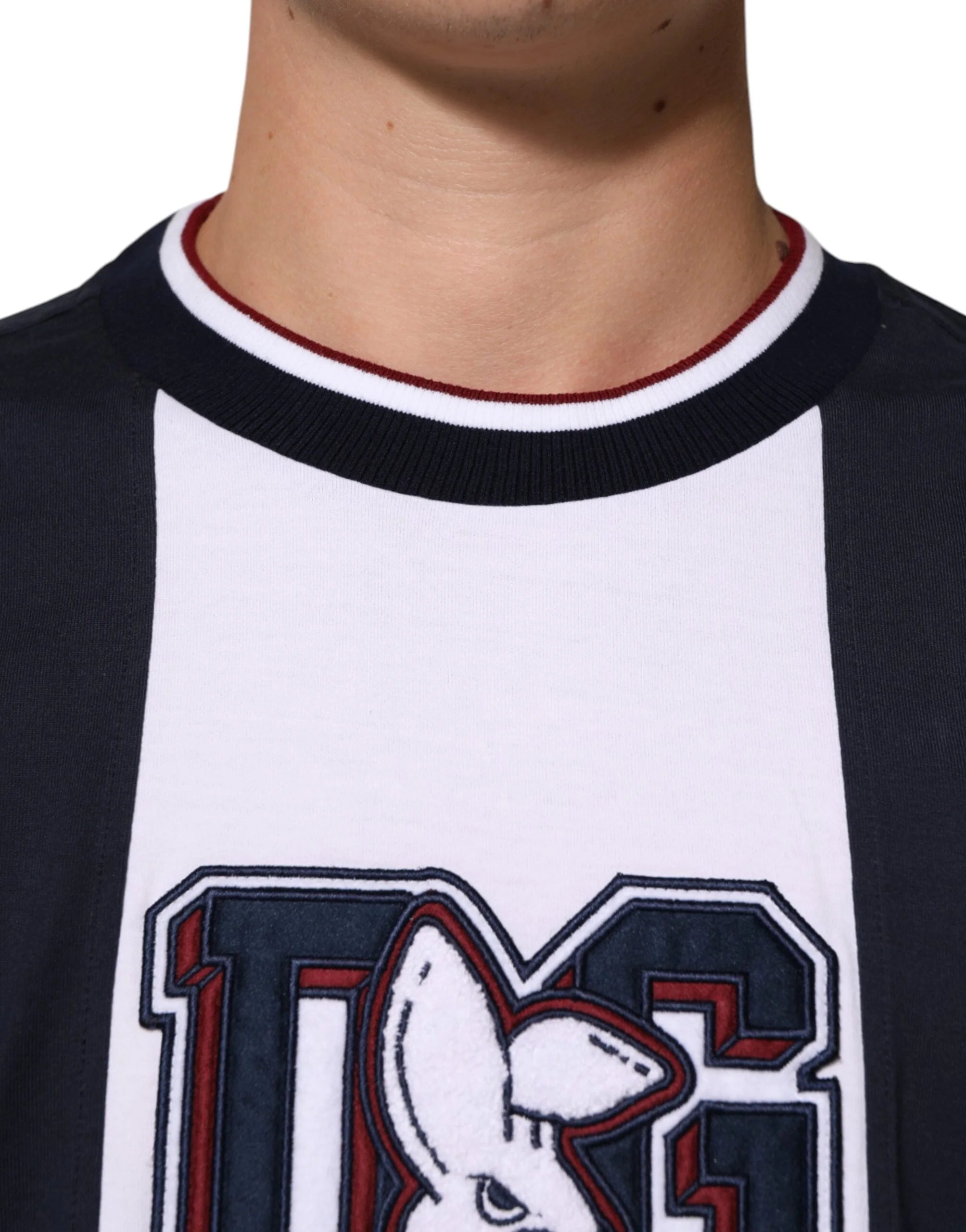 Dolce & Gabbana Multicolor Striped Cotton Men Crew Neck T-shirt - M