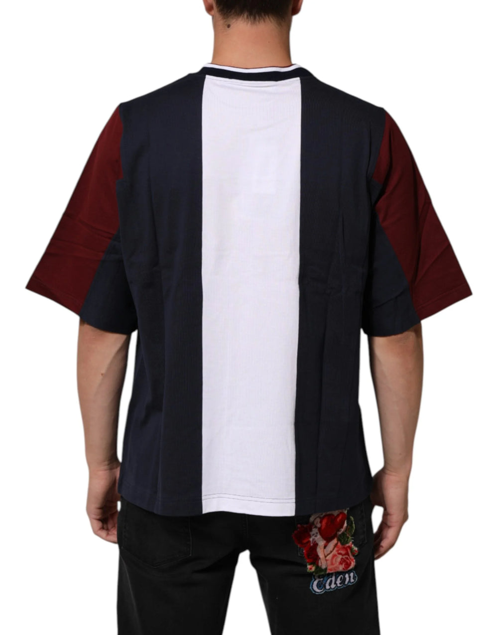 Dolce & Gabbana Multicolor Striped Cotton Men Crew Neck T-shirt - M - T-Shirts