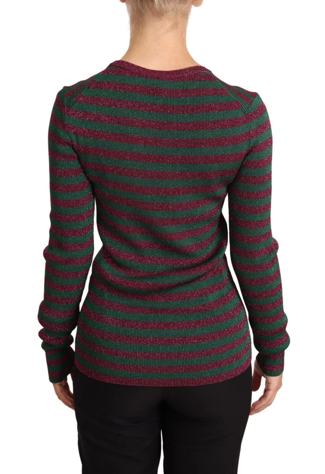Dolce & Gabbana Multicolor Striped Crew Neck Pullover Sweater - Sweaters