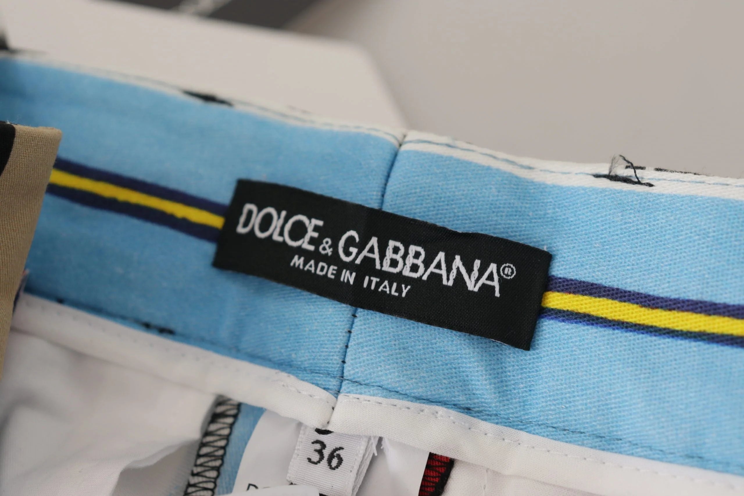 Dolce & Gabbana Multicolor Striped High Waist Cotton Pants - Trousers