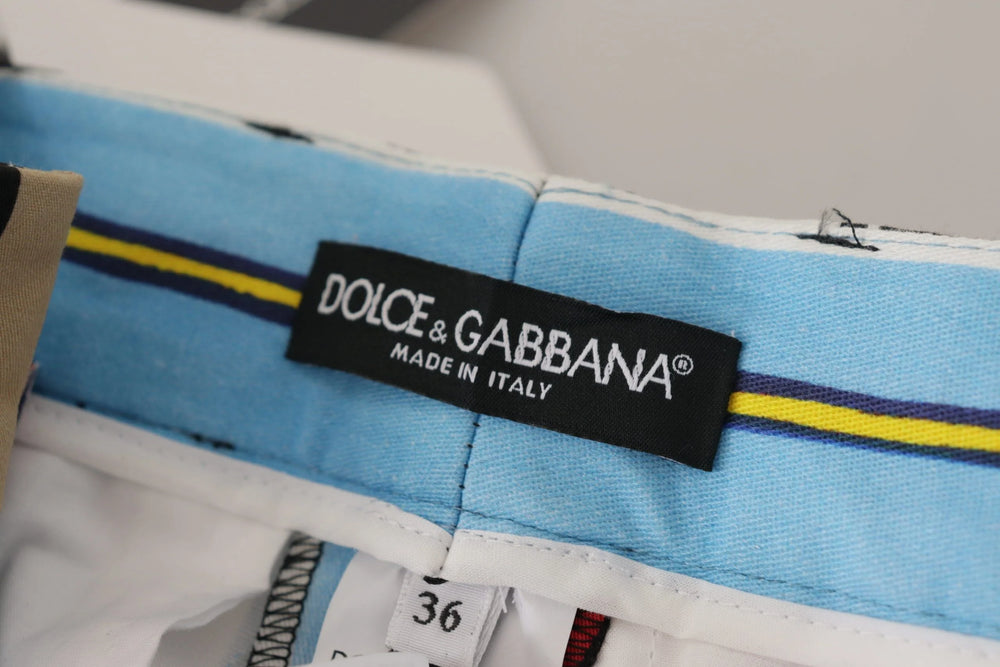 Dolce & Gabbana Multicolor Striped High Waist Cotton Pants - Trousers