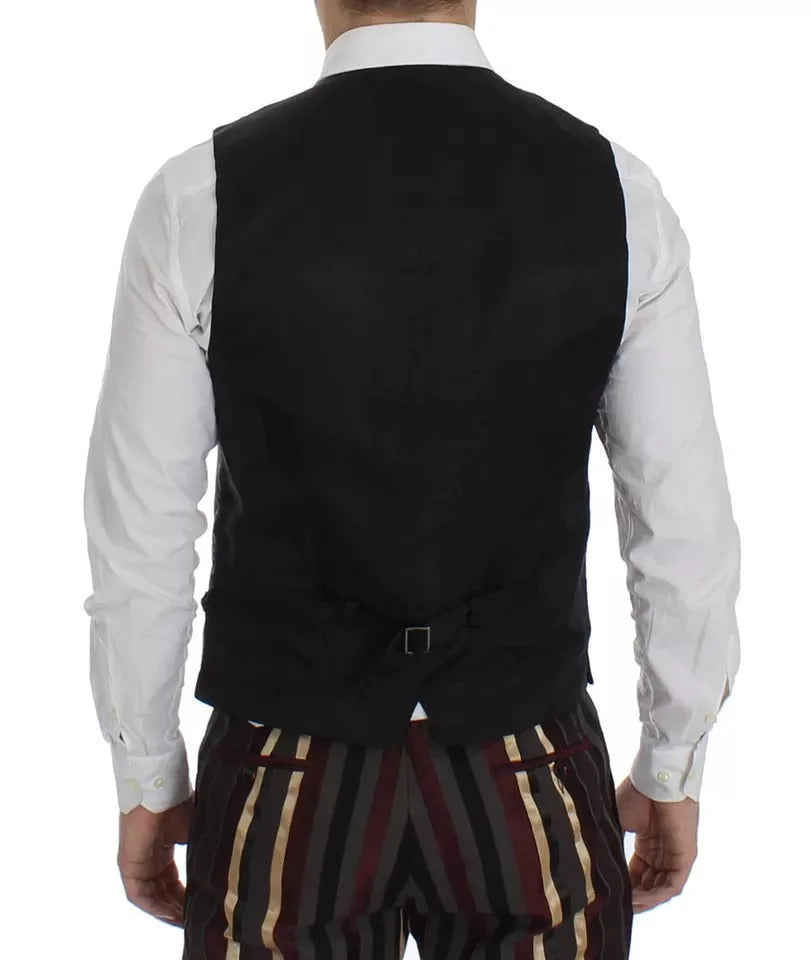 Dolce & Gabbana Multicolor Striped Runway 3 Piece Slim Fit Vest Suit - IT48 | M - Tuxedos
