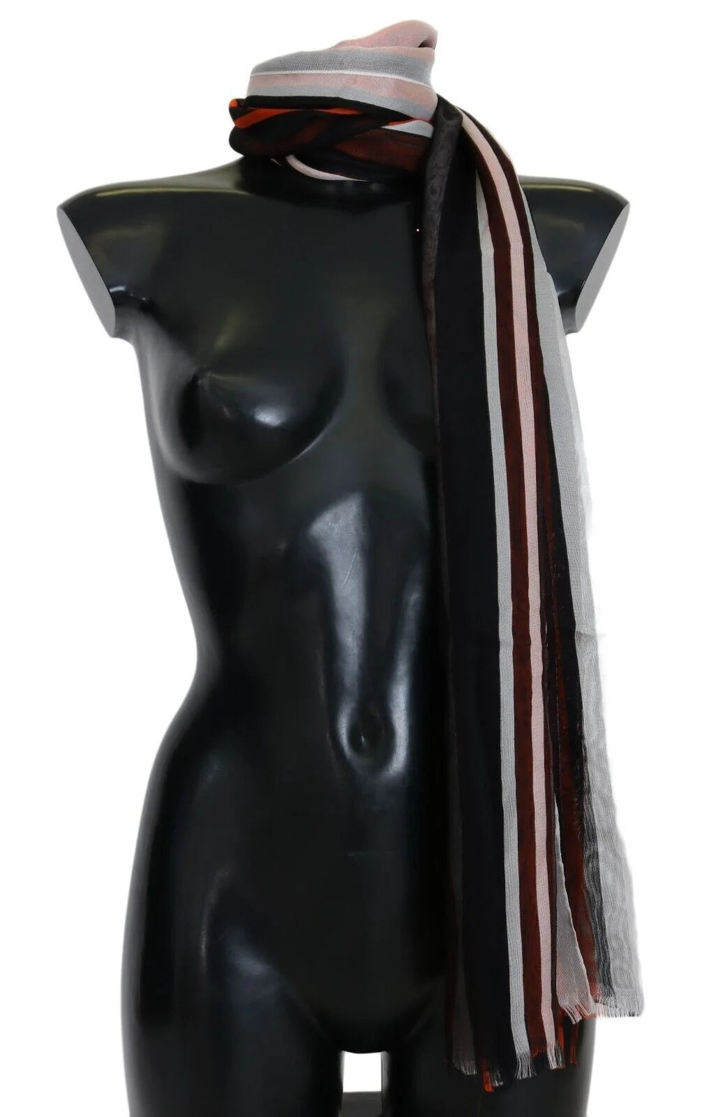 Dolce & Gabbana Multicolor Striped Silk Shawl Fringes Scarf - Scarves & Shawls
