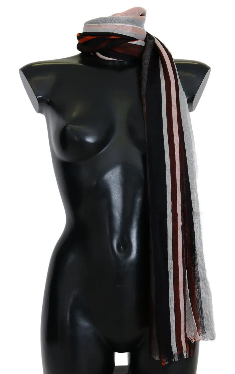 Dolce & Gabbana Multicolor Striped Silk Shawl Fringes Scarf - Scarves & Shawls