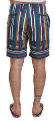 Dolce & Gabbana Multicolor Striped Stretch Cotton Shorts - Chino Shorts