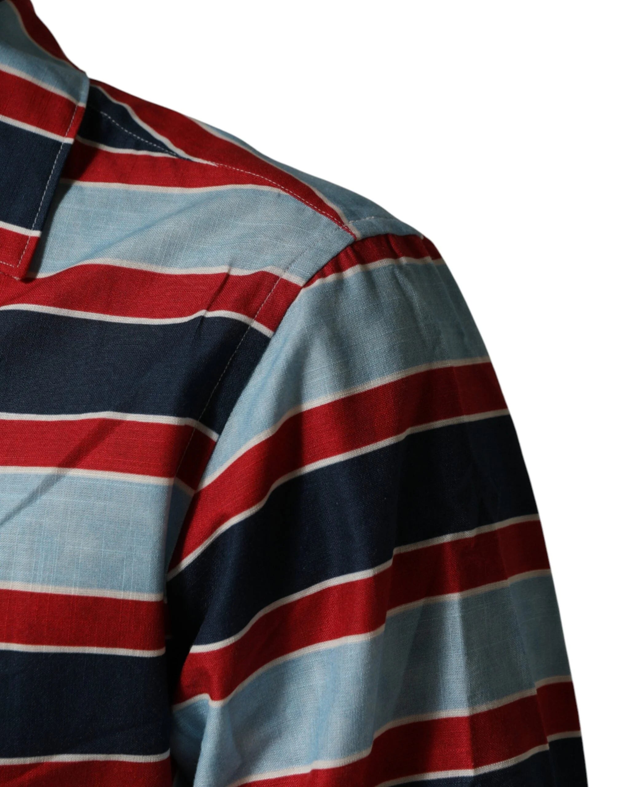 Dolce & Gabbana Multicolor Stripes Cotton Men Button Down Shirt - IT41 | L
