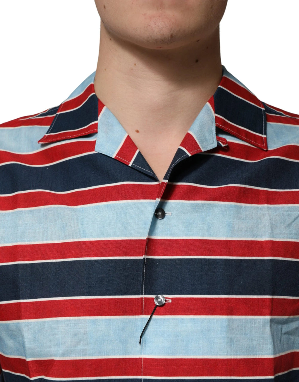 Dolce & Gabbana Multicolor Stripes Cotton Men Button Down Shirt - IT41 | L