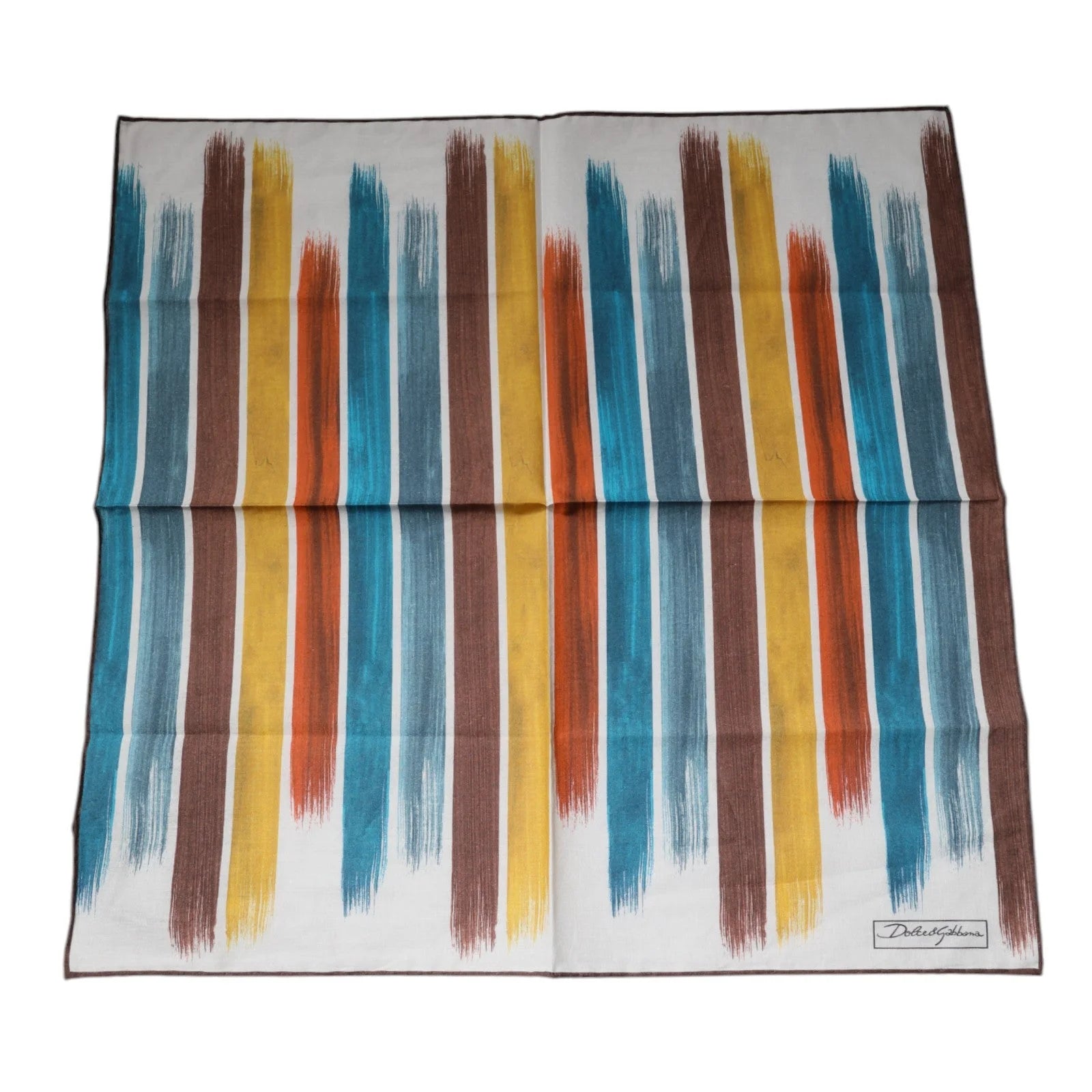Dolce & Gabbana Multicolor Stripes Cotton Square Foulard Scarf - Scarves & Shawls