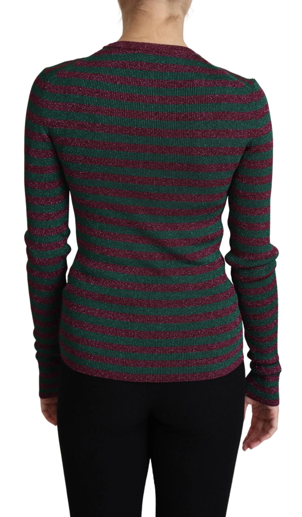 Dolce & Gabbana Multicolor Stripes Crew Neck Pullover Sweater - Sweaters