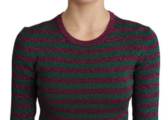 Dolce & Gabbana Multicolor Stripes Crew Neck Pullover Sweater - Sweaters