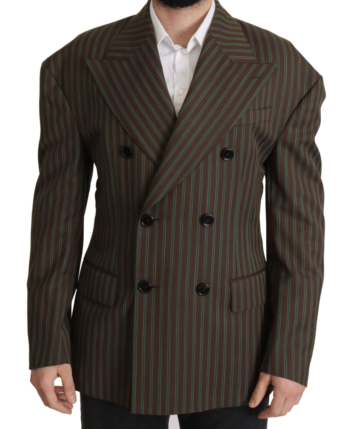 Dolce & Gabbana Multicolor Stripes Double Breasted Blazer - IT50 | L