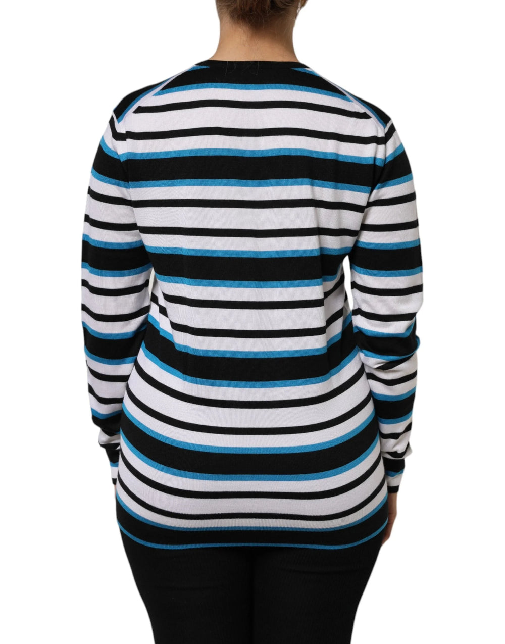 Dolce & Gabbana Multicolor Stripes Long Sleeves V-neck Top - IT38 | XS - Sweaters