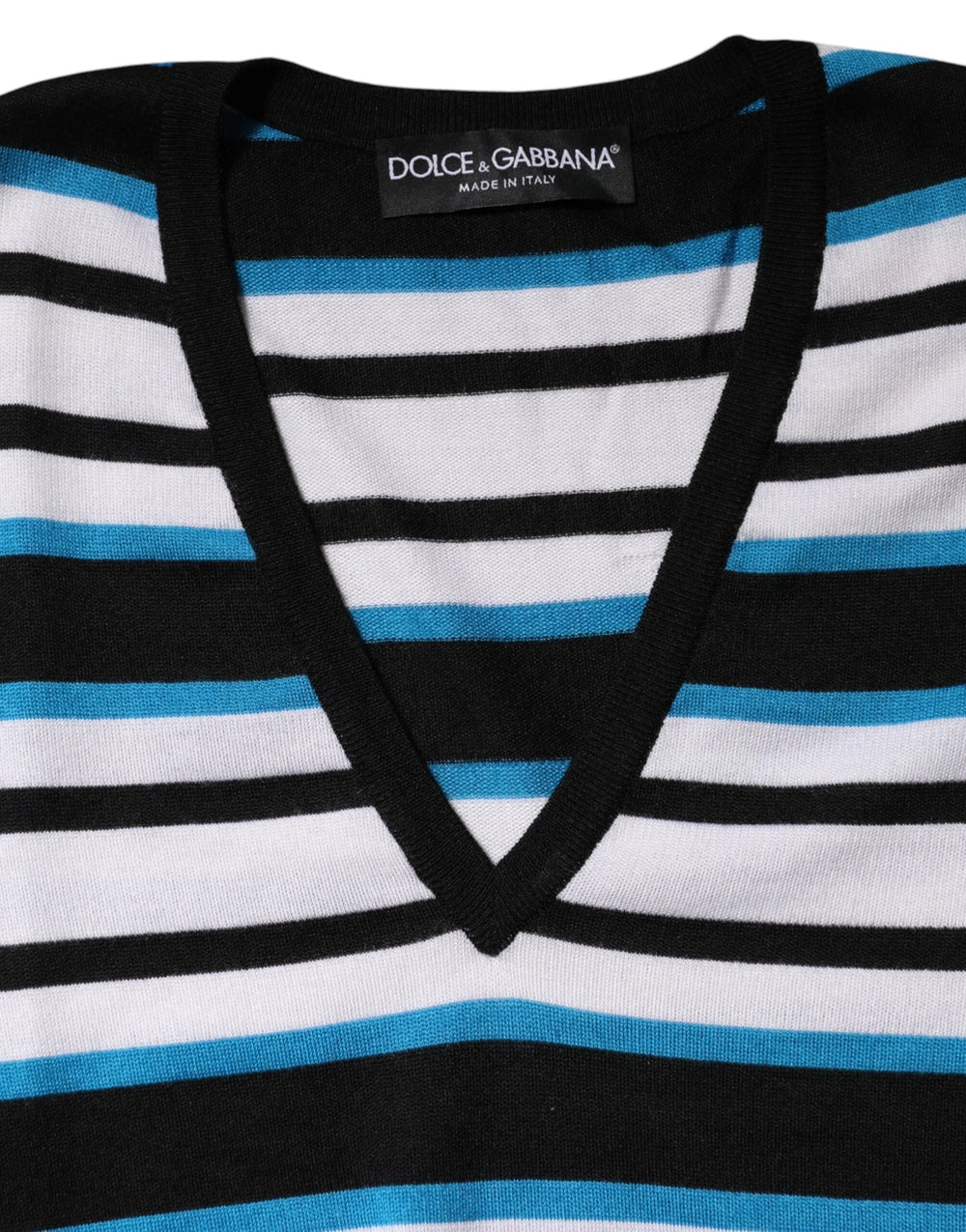 Dolce & Gabbana Multicolor Stripes Long Sleeves V-neck Top - IT38 | XS - Sweaters