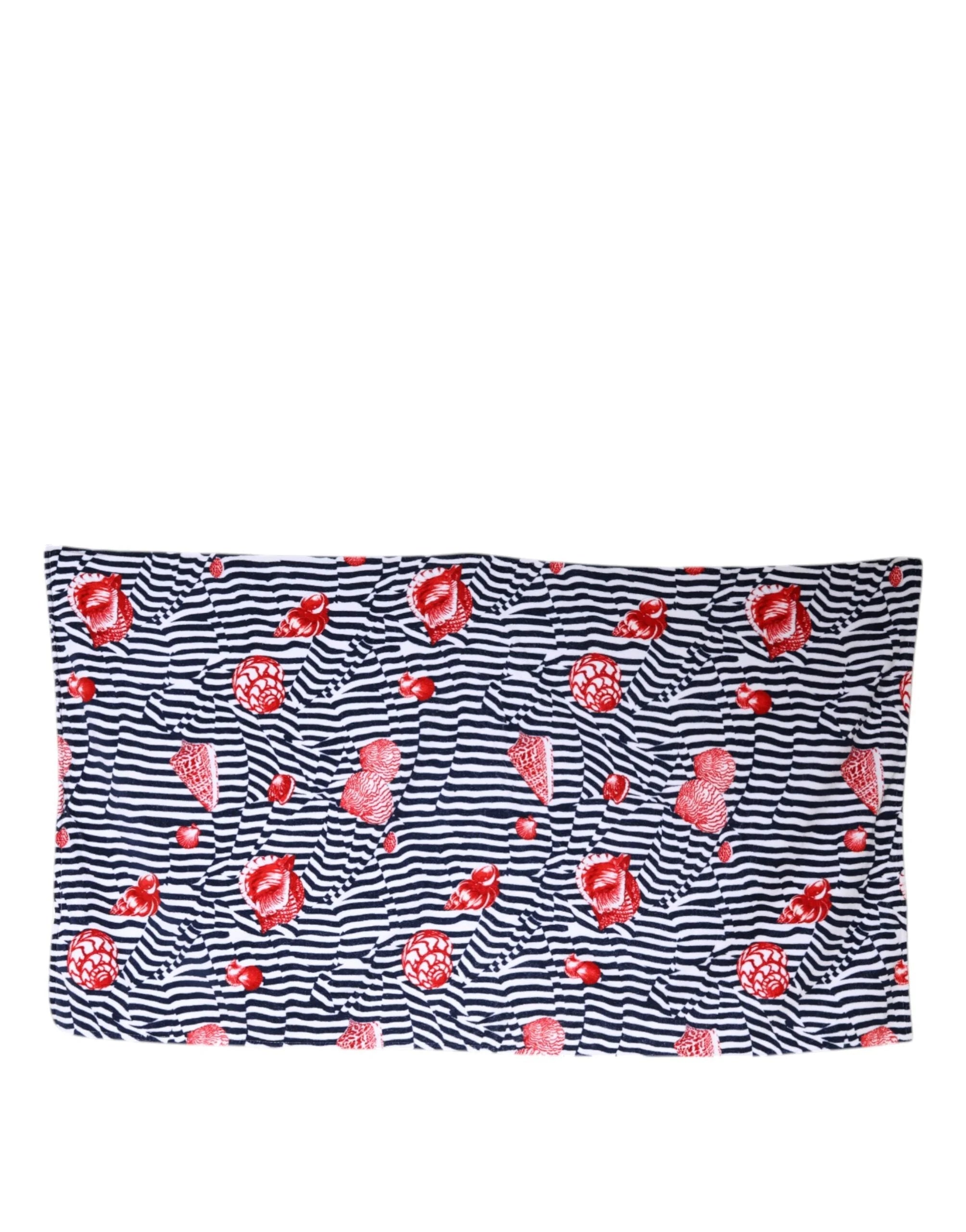 Dolce & Gabbana Multicolor Stripes Seashells Beach Towel - Beach Towels