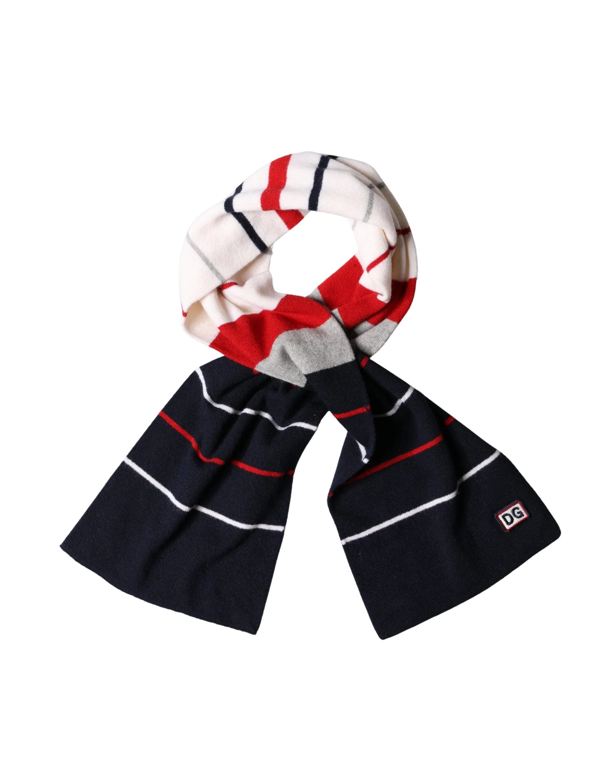 Dolce & Gabbana Multicolor Stripes Shawl Neck Wrap 119cm x 20cm Scarf