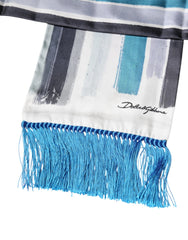 Dolce & Gabbana Multicolor Stripes Silk Fringes Neck Foulard Scarf - Scarves & Shawls